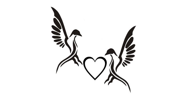 couple pigeons tatto design