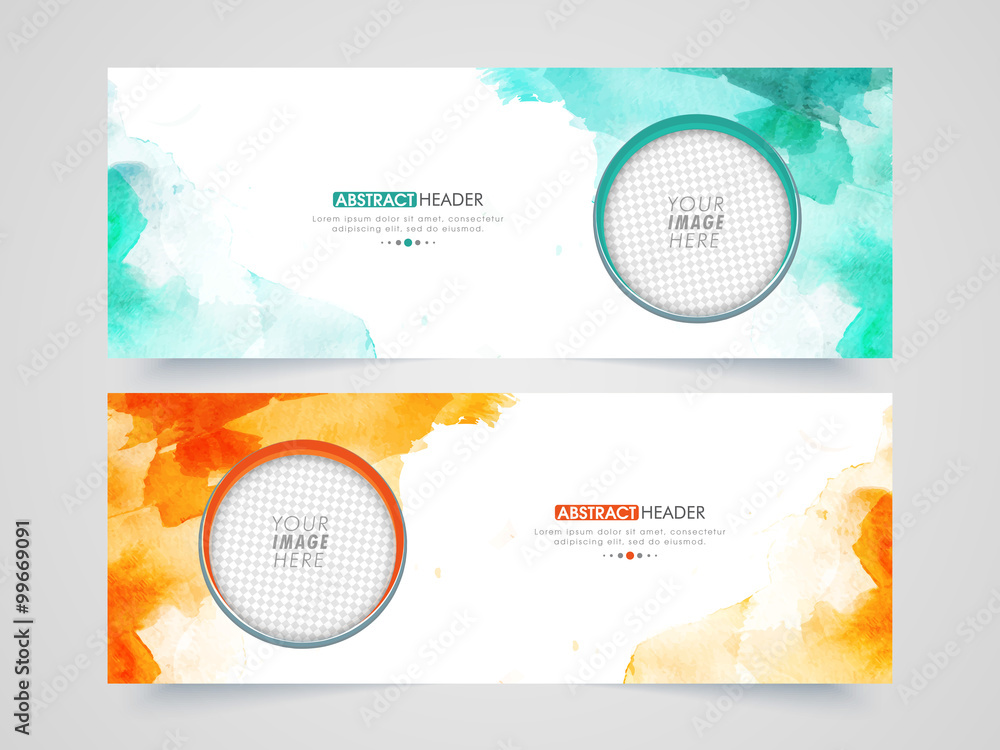 Poster abstract website header or banner set.