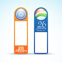 Glossy tags for Indian Republic Day.