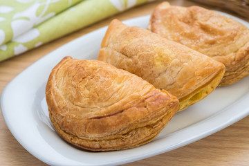 Puff pastry on plate