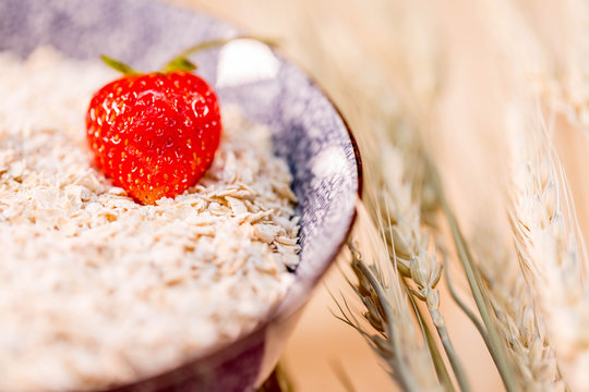 Strawburry in malt serial on wood background