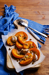 Slices of roasted pumpkin
