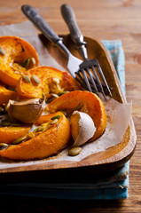 Slices of roasted pumpkin