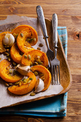 Slices of roasted pumpkin