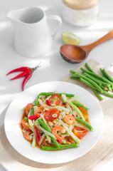 Famous papaya salad in Asia. Especially in Thailand, it's called