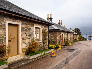 beautiful houses in Luss village, Scotland, UK