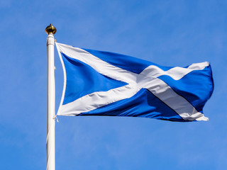 Scott's flag with blue sky