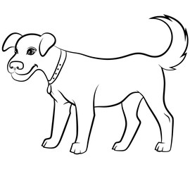 Cartoon cute contour dog