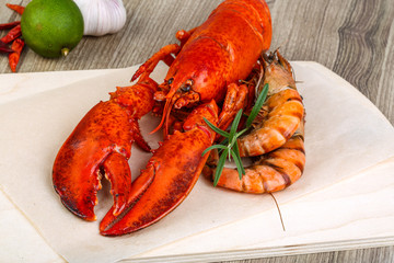 Lobster and shrimps