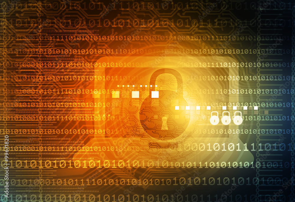 Poster digital background of internet security.
