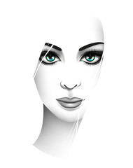 Stylized young woman portrait. Beauty and fashion concept