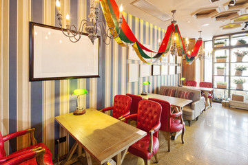 interior of modern cafe