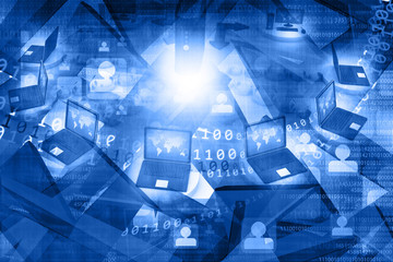 Computer Network and internet communication concept.