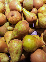 background with ripe pears