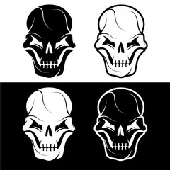 set of skulls vector design template