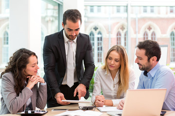 Group of business people working together at the office