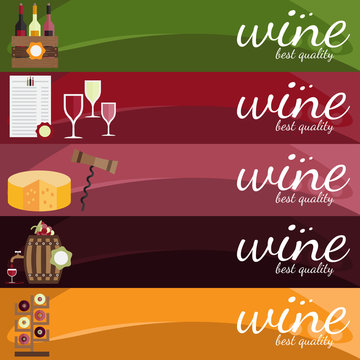 flat design vector illustration of wine theme