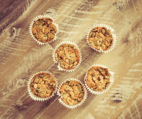 Savoury Blue Cheese Cupcakes on wooden background