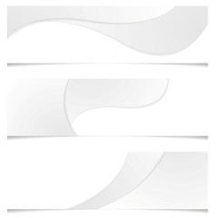 Abstract grey wavy banners