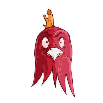 Cartoon Vector Illustration Of Angry Rooster