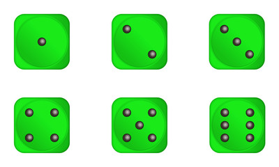 Dés de couleur verte claire