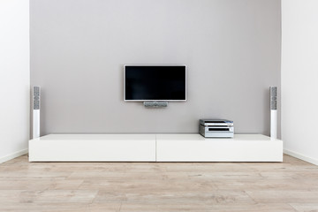 Modern living-room with TV and hifi equipment