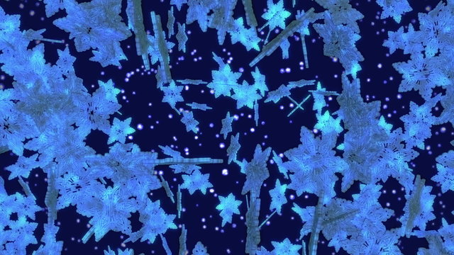 Background Animation - K&uuml;nstlerbedarf - fallende Schneeflocken und Eiskristalle