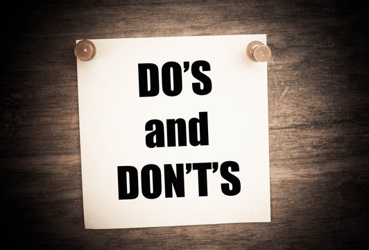 Do's and Don't's Message. 