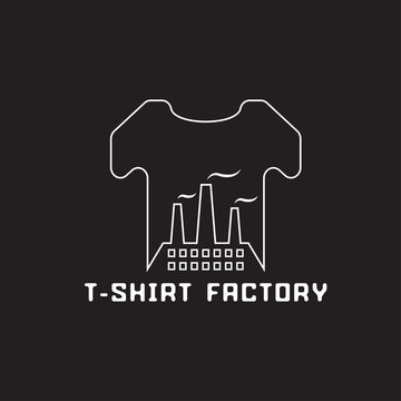 t-shirt factory negative space concept vector illustration