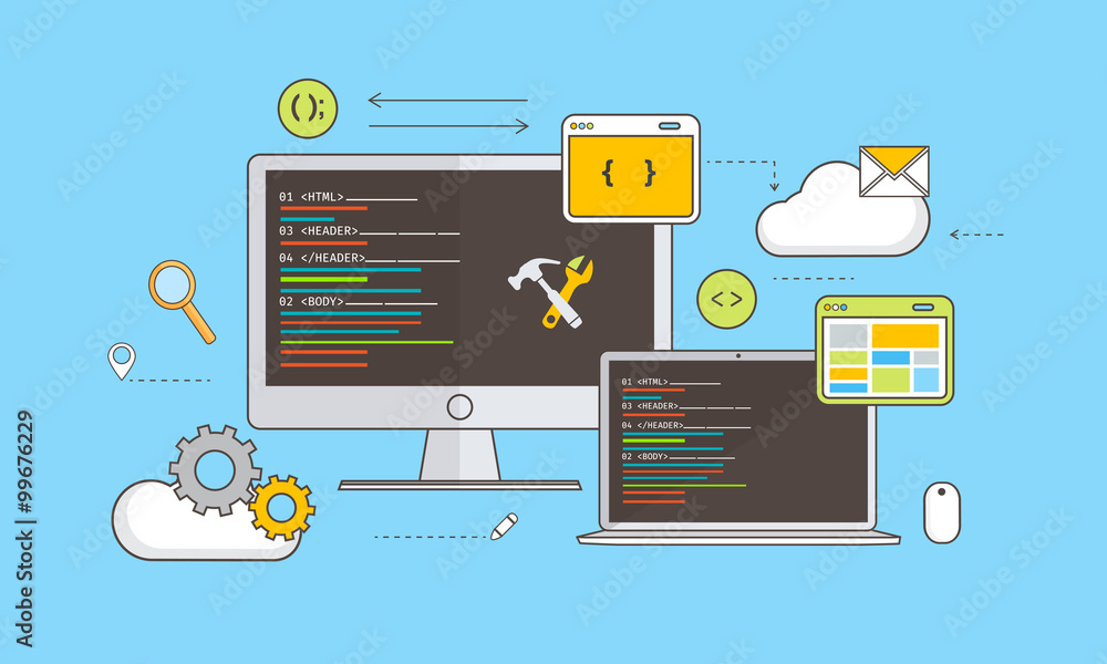 Aufkleber infographic elements for web development.