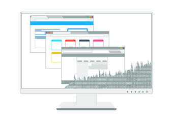 vectors tech monitor computer