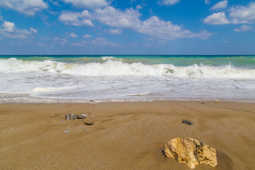 A beautiful beach on a Greek island in summer