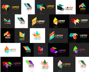 Obraz na płótnie Canvas Triangle geometric shapes, set of abstract logos