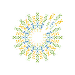 circle of DNA spiral vector design template