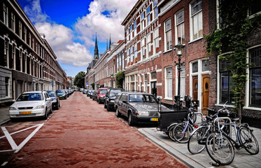 Fototapeta na wymiar Unusual street in the Hague