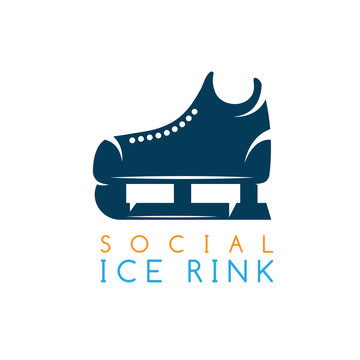 vector illustration concept of social ice rink