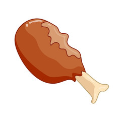 fried chicken isolated illustration