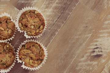 Savoury Blue Cheese Cupcakes on wooden background