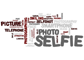 Fototapeta premium Selfie word cloud concept