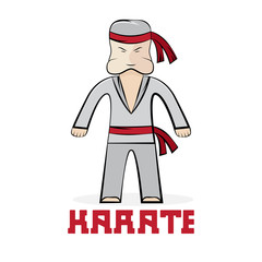 Fototapeta na wymiar cartoon karate young man vector illustration