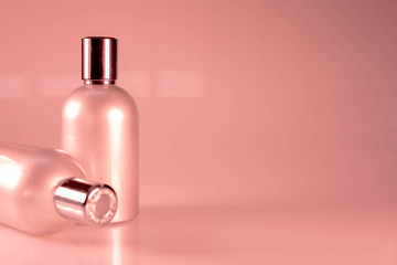 Pink  Tone and Side View : Two aluminium bottles
