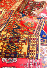 precious ancient wool carpets made by hand in the Middle East