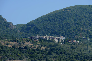 Fototapeta na wymiar Monastery, Mount Athos, Athos, Halkidiki, Greece