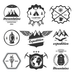 Mountain hiking outdoor symbol emblem label collection - 99681282