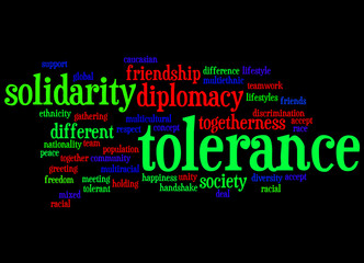 Tolerance word cloud concept 3