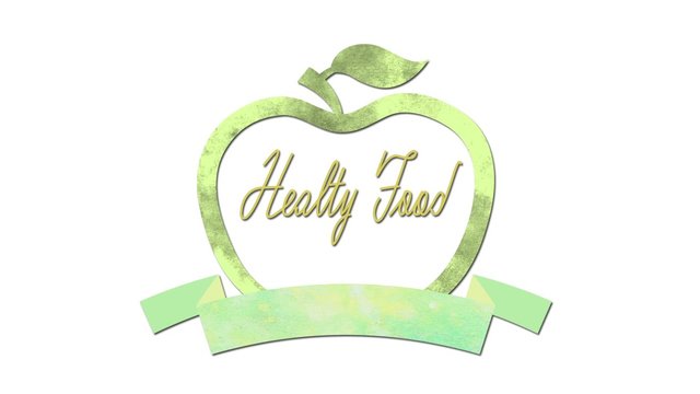 watercolor green bio eco fruit apple with healty food text and ribbon with place for text vegan raw animation full hd 1080p cgi render
