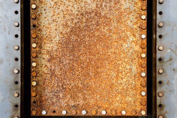 Rusted metal surface and screw nut