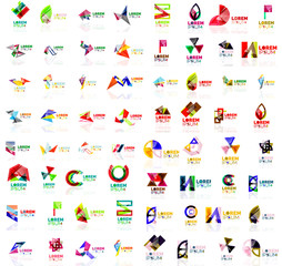 Fototapeta premium Mega zestaw papierowych logo abstrakcyjnych kształtów geometrycznych