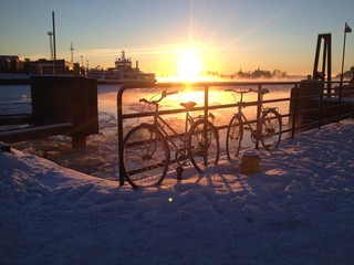 bike on snow