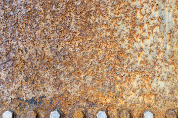 Rusted metal surface and screw nut